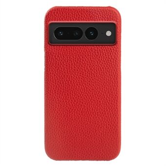 Voor Google Pixel 7 Pro 5G Litchi Textuur Magnetische Telefoonhoes Echt Koeienleer+PC Anti-val Cover