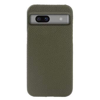 Voor Google Pixel 7a Litchi Texture Magnetic Case Echt Koeienleer Bedekt PC Mobiele Telefoonhoesje
