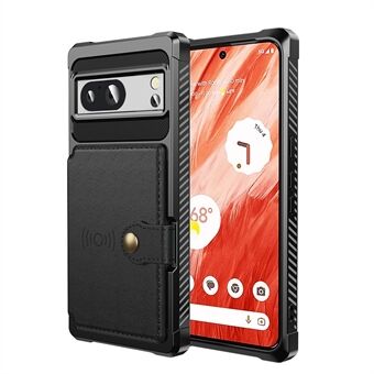 Voor Google Pixel 8 Pro PU lederen + TPU anti-val hoesje met kaartzak en ondersteuning voor magnetische autohouder.