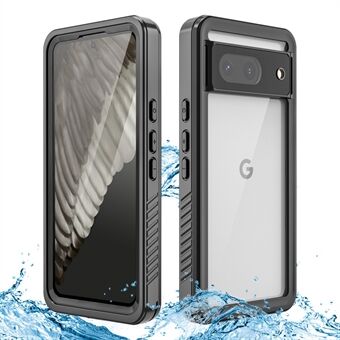 FS-serie voor Google Pixel 8 IP68 Waterdichte PC+TPU-hoes Schokbestendige Stofbestendige Krasbestendige Telefoonhoes met Transparante Achterkant