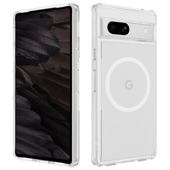 Voor Google Pixel 7a Hoesje Acryl+TPU Compatibel met MagSafe Transparante Telefoonhoes