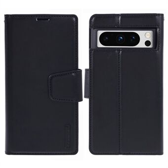 HANMAN Mill-serie voor Google Pixel 8 Pro-hoesje van PU-leer met magnetische telefoonhouder.