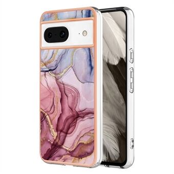 YB IMD-serie-16 Stijl-E voor Google Pixel 8 Hoesje 2,0 mm TPU Geëlektroplateerd IMD Marmer Telefoonhoes