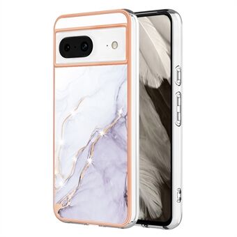 YB IMD Serie-2 voor Google Pixel 8 TPU-hoes IMD Marmer Patroon Verchroomde Telefoonhoes