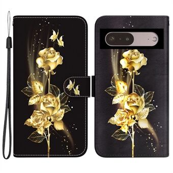 Voor de Google Pixel 7 Pro 5G hoes met patroon, PU lederen folio standaard telefoonhoes.