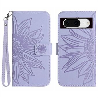 HT04 voor Google Pixel 8a hoesje, gemaakt van PU leer, met standaard, telefoonportemonnee en polsband.