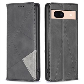 Voor Google Pixel 8a hoesje met magnetische sluiting van PU-leer en kaartsleuven.