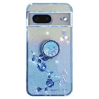 KADEM Voor Google Pixel 8 hoesje met ring kickstand glamour glitter strass TPU telefoonhoesje.