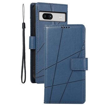 DF-06 voor Google Pixel 7a Hoesje Telefoon Leer Anti-val Beschermhoes met Portemonnee en Standaard