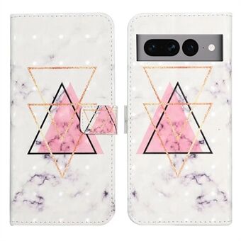 Voor de Google Pixel 7 Pro 5G hoesje PU leer met standaard en 3D patroon print telefoonhoesje.