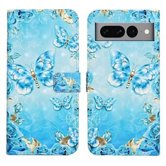 Voor de Google Pixel 7 Pro 5G Hoesje PU Leder 3D Patroon Schokbestendige Bescherming Telefoonhoes