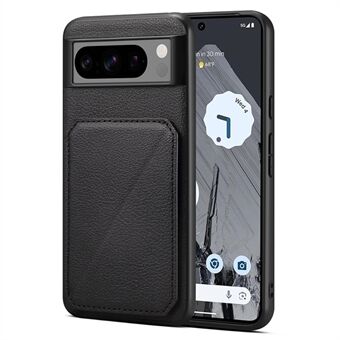 Voor Google Pixel 8 Pro-hoesje met verborgen kaarthouder, kickstand, lederen + PC + TPU telefoonhoes.