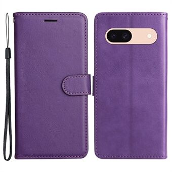 KT Leather Series-2 voor Google Pixel 8a krasbestendige PU lederen hoes met solide kleur, standaard, telefoonhoesje en portemonnee.