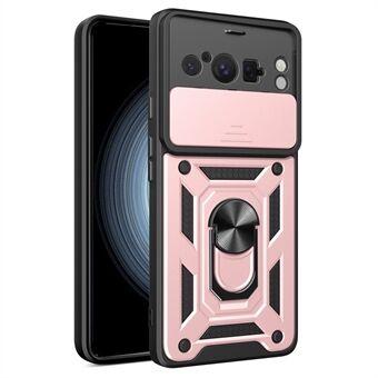 Voor Google Pixel 8 Pro Hoesje achterlensbescherming PC+TPU Anti-kras Telefoonhoesje met standaard