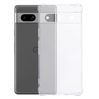 Voor de Google Pixel 7a hoesje doorzichtig met vier hoeken, valbestendige TPU cover.