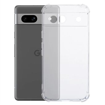 Voor Google Pixel 8a Hoesje Vierhoekige Valbestendige Doorzichtige TPU Achterkant