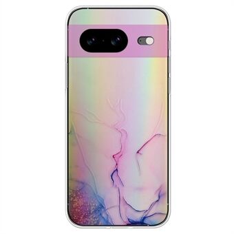 Voor de Google Pixel 8 TPU Hoes Kleurrijk Laser Marmer Patroon Beschermende Telefoonhoes.