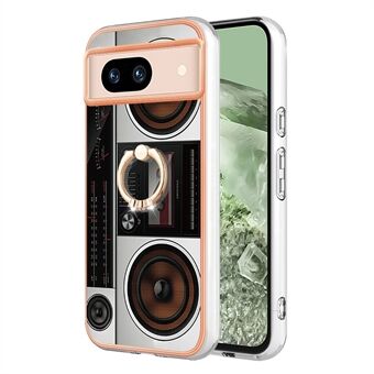 YB IMD-serie 20, stijl D, voor Google Pixel 8a, zachte TPU Plating-case met een standaard-telefoonhoesje.
