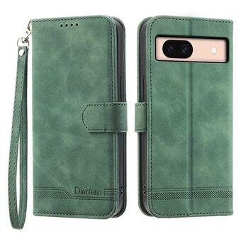 DIERFENG DF-03 Hoesje voor Google Pixel 8a Telefoon PU Lederen Anti-val Stand Cover