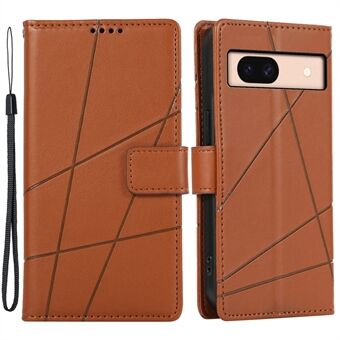 DF-06 Voor Google Pixel 8a Anti-val Geïmpregneerd PU Leren Hoesje voor mobiele telefoons met riem.