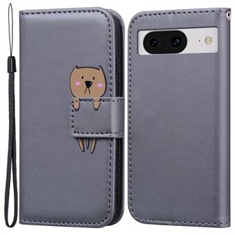 Mobieltelefoonhoesjes voor Google Pixel 8 met cartoon dierenpatroon en PU-leren cover