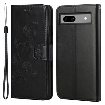 Voor de Google Pixel 8a mobiele telefoonhoes met geïmpregneerd PU-leder, portemonneeontwerp en schokbestendige cover.