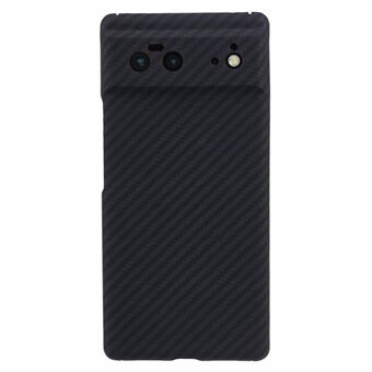 Voor de Google Pixel 6 hoes 1500D Grof Structuur Aramide Vezel Schokbestendige Cover met Precieze Uitsparingen - Zwart.