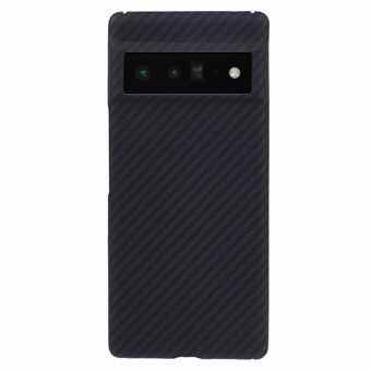 Voor de Google Pixel 6 Pro 5G Slim-Fit Hoesje Zwart 1500D Ruwe Textuur Aramidevezel Mobiele Telefoonhoes met Grote Lensuitsparing.