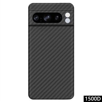 Aramid Fiber Case voor Google Pixel 8 Pro Achtercover 1500D Grove Textuur Precieze Uitsparing Telefoonhoesje - Zwart