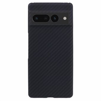 Voor de Google Pixel 7 Pro 5G hoesje, 1500D grove textuur aramidevezel anti-val slanke zwarte telefooncover (grote achterlensopening).