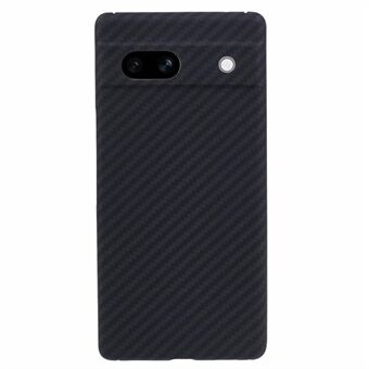 Aramidevezel telefoonhoesje voor Google Pixel 7a Cover 1500D Grofstructuur Koolstofvezel achterkant met nauwkeurige uitsparing - Zwart