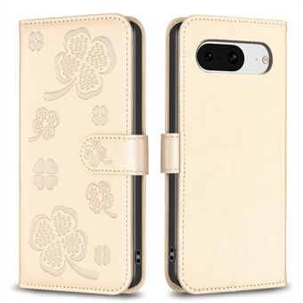 Voor Google Pixel 8 Clover Leren Hoesje Portemonnee Flip Folio Telefoonhoes