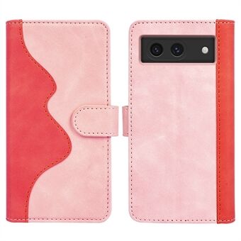 Voor Google Pixel 8a Hoesje Kleursplitsing Telefoonhoesje met Portemonneestand