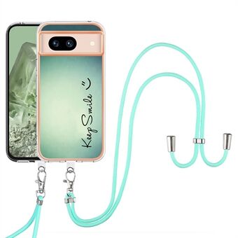 YB IMD Serie-21 Style-D voor Google Pixel 8a TPU Hoesje met Patroon Telefoonhoesje met Lanyard