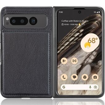 Voor de Google Pixel Fold Case Kickstand PU+TPU Beschermhoes Achterkant Telefoonhoesje met Kaartsleuven