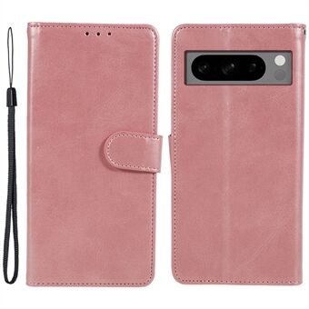 Voor de Google Pixel 8 Pro Magnetische Case kalfsleren portemonnee telefoonhoesje.