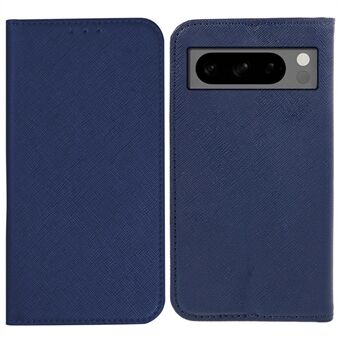 Voor de beschermhoes van de Google Pixel 8 Pro mobiele telefoon, gemaakt van PU-leer, met een portemonnee, ondersteuningsstandaard en een magnetische valbestendige cover.