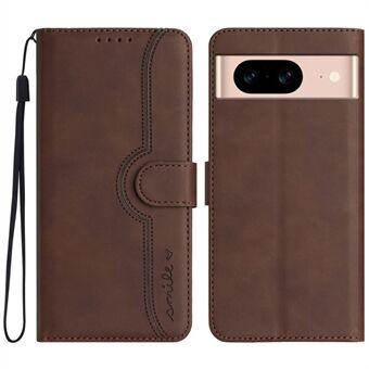 YX0030 Hoesje Portemonnee voor Google Pixel 8a Leren Hoesje met Lachpatroon Telefoonhoes TPU Binnenschelp