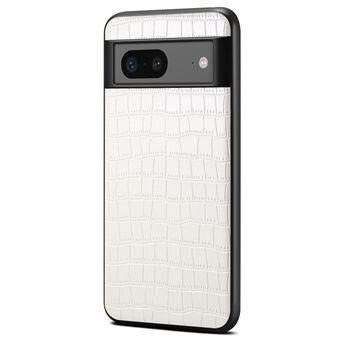 Voor Google Pixel 7a Hoesje Valbestendige Krokodillen Textuur PU+PC+TPU Telefoonbeschermer