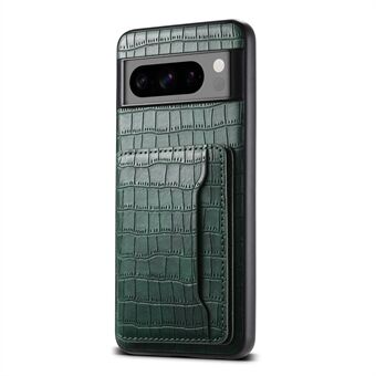 Voor Google Pixel 8 Pro Kickstand Hoesje met Kaarthouder Telefoonhoesje Krokodil Textuur