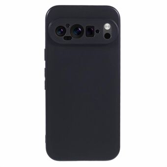 Voor Google Pixel 9 Pro mobiele telefoonhoesje met glanzende TPU-valbescherming (nauwkeurige lensuitsparingen) - Zwart