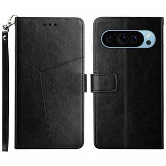 HT01 Voor Google Pixel 9 / Pixel 9 Pro Leren Hoesje met Riem Portemonnee Flip Telefoonhoesje