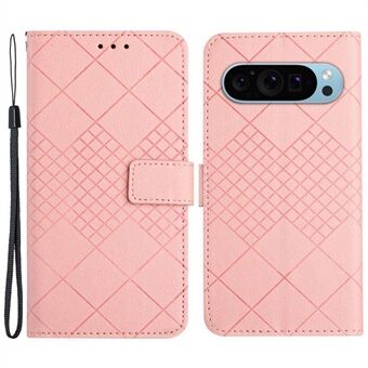 HT06 voor Google Pixel 9 / Pixel 9 Pro hoesje portemonnee van PU-leer met litchi-textuur telefoonhoes