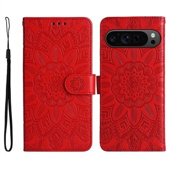 Voor Google Pixel 9 Pro XL Hoesje met Opdruk Bloemen Opvouwbare Stand Cover