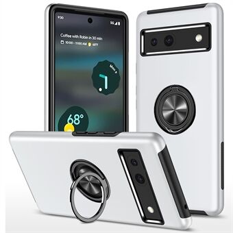 Voor de Google Pixel 8a Shockproof Case met PC+TPU Telefoonhoesje met Kickstand