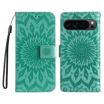 KT Imprinting Flower Series-1 Voor Google Pixel 9 Pro XL Hoesje Leren Telefoonhoesje met Portemonnee en Standaard