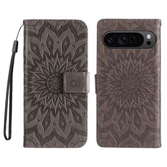 KT Imprinting Flower Series-1 Voor Google Pixel 9 Pro XL Hoesje van Leer met Portemonnee en Standaard