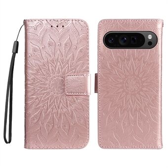 KT Imprinting Flower Series-1 Voor Google Pixel 9 Pro XL Hoesje Leren Telefoonhoesje met Portemonnee en Standaard