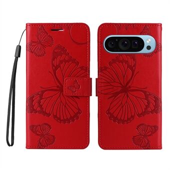 KT Imprinting Flower Series-2 voor Google Pixel 9 / Pixel 9 Pro hoesje van leer met portemonnee- en kaartsleuven