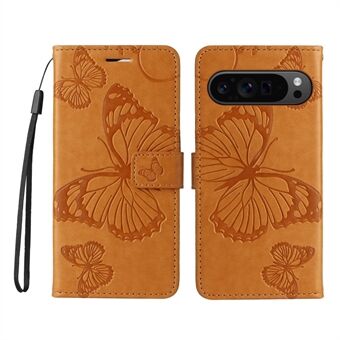 KT Imprinting Flower-serie-2 voor Google Pixel 9 Pro XL Leren hoesje Vlinder Telefoonportemonneehoes